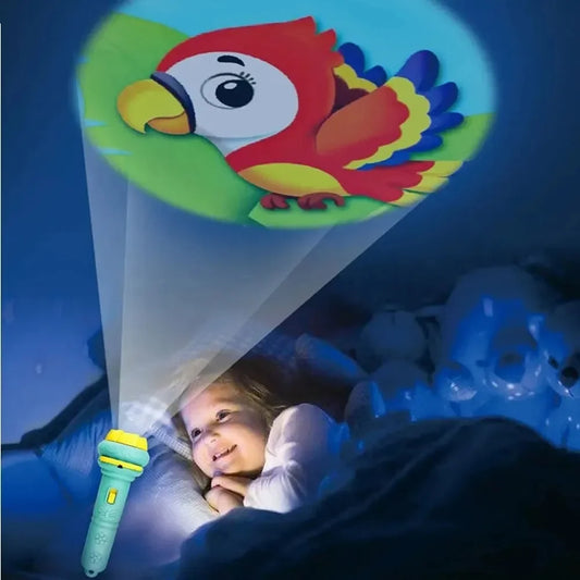 10 Cards Cartoon Projection Flashlight 80 Patterns Creative Children Flashlight